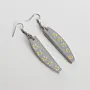 Handmade Lightweight Grey Slim Yellow Dot Earrings