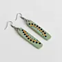 Handmade Lightweight Ivory Green Orange Dot Earrings