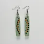 Handmade Lightweight Ivory Green Orange Dot Earrings