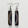 Handmade Lightweight Navy Colorful Dot Border Earrings