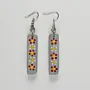 Handmade Lightweight Grey Orange Stripe Dot Earrings