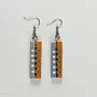 Handmade Lightweight Grey Orange Split Dot Earrings