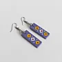 Handmade Lightweight Purple Yellow Diamond Earrings