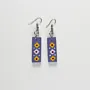 Handmade Lightweight Purple Yellow Diamond Earrings
