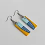 Handmade Lightweight Blue Yellow Orange Geometric Earrings