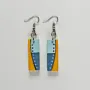 Handmade Lightweight Blue Yellow Orange Geometric Earrings