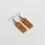 Handmade Lightweight Mustard Olive Circle Motif Earrings