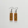 Handmade Lightweight Mustard Olive Circle Motif Earrings