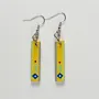 Handmade Lightweight Yellow Blue Diamond Dot Earrings