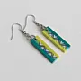 Handmade Lightweight Green Yellow White Zigzag Earrings