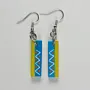 Handmade Lightweight Blue Yellow White Zigzag Earrings