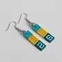 Handmade Lightweight Turquoise Spiral Square Earrings