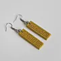 Handmade Lightweight Mustard Greek Key Pattern Earrings