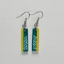 Handmade Lightweight Green Yellow Blue Geometric Earrings