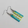 Handmade Lightweight Aqua Triangle Dot Motif Earrings