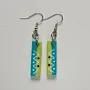 Handmade Lightweight Aqua Triangle Dot Motif Earrings