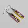 Handmade Lightweight Pastel Pink Green Zigzag Earrings