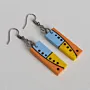 Handmade Lightweight Sky Blue Orange Dot Earrings