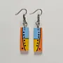Handmade Lightweight Sky Blue Orange Dot Earrings