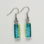 Handmade Lightweight Turquoise White Chevron Earrings