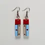 Handmade Lightweight Red Blue Minimal Dot Earrings