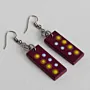 Handmade Lightweight Plum Yellow Round Dot Earrings