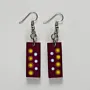 Handmade Lightweight Plum Yellow Round Dot Earrings