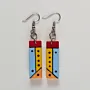 Handmade Lightweight Blue Yellow Red Dot Accent Earrings