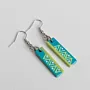 Handmade Lightweight Turquoise Slim White Triangle Earrings