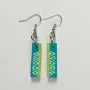 Handmade Lightweight Turquoise Slim White Triangle Earrings