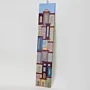 Handmade Wooden Blue Purple City Wall Art - 50 x 10 cm