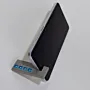Handmade Wooden Desk Phone Stand with Grey Blue Geometric Pattern - 6 cm