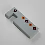Handmade Wooden Desk Phone Stand with Light Grey Red Diamond Pattern - 6 cm