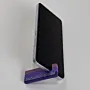 Handmade Wooden Desk Phone Stand with Purple Violet Triangle Pattern - 6 cm