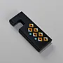Handmade Wooden Desk Phone Stand with Black Orange Diamond Pattern - 6 cm