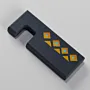 Handmade Wooden Desk Phone Stand with Charcoal Yellow Diamond Pattern - 6 cm