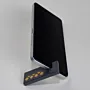 Handmade Wooden Desk Phone Stand with Charcoal Yellow Diamond Pattern - 6 cm