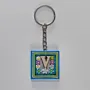 Handmade Wooden Initial V Keychain and Bag Charm - 4 x 4 cm