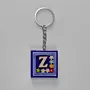 Handmade Wooden Initial Z Keychain and Bag Charm - 4 x 4 cm