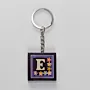 Handmade Wooden Initial E Keychain and Bag Charm - 4 x 4 cm