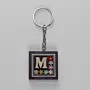 Handmade Wooden Initial M Keychain and Bag Charm - 4 x 4 cm