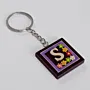 Handmade Wooden Initial S Keychain and Bag Charm - 4 x 4 cm