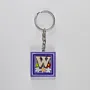 Handmade Wooden Initial W Keychain and Bag Charm - 4 x 4 cm