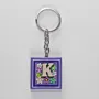 Handmade Wooden Initial K Keychain and Bag Charm - 4 x 4 cm