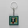 Handmade Wooden Initial T Keychain and Bag Charm - 4 x 4 cm