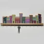 Handmade Wooden Wide City Skyline Key Holder - 45 x 14 cm