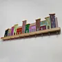 Handmade Wooden Wide City Skyline Key Holder - 45 x 14 cm