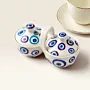 Sky and Sea Handmade Ceramic Snack Bowl with Blue Motifs