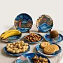 Handmade Turquoise Mosaic Ceramic Plate with Glass Detail