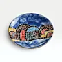 Handmade Turquoise Mosaic Ceramic Plate with Glass Detail